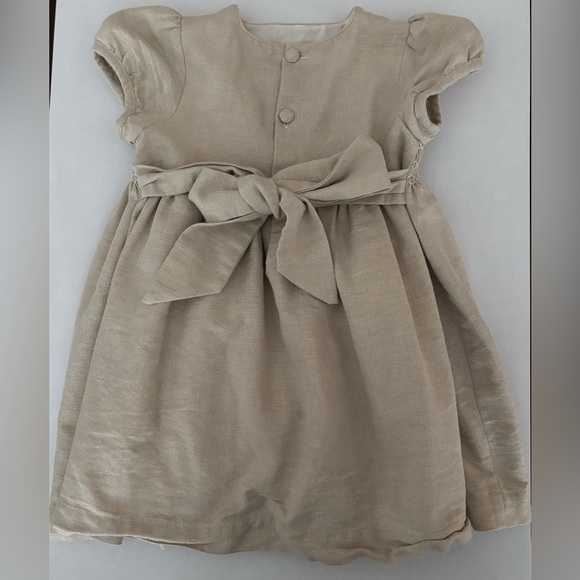 Trotters London Lily Rose Christmas dress gold metallic sparkly smocked party 2t - Picture 5 of 8